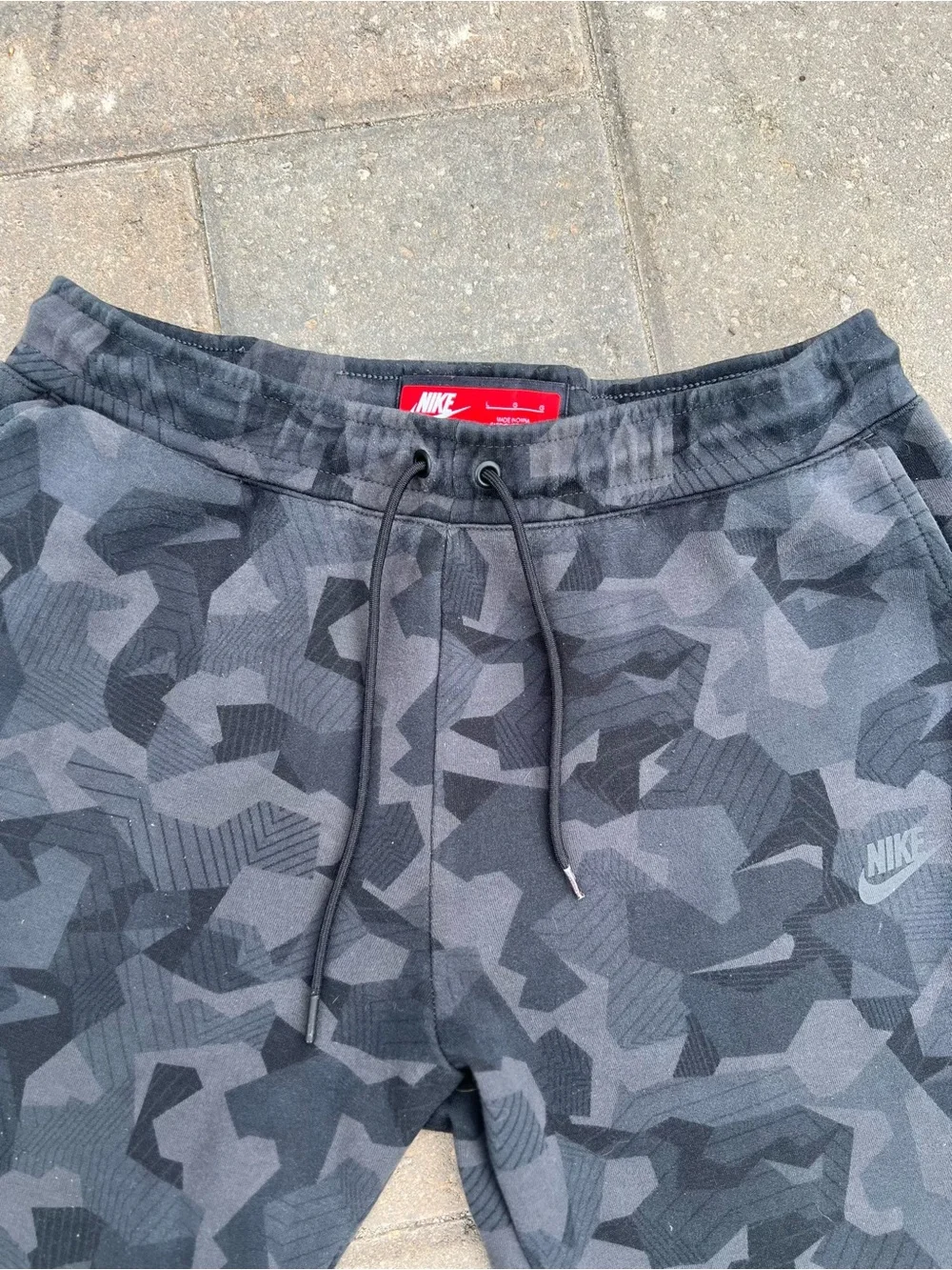 Nike Sportswear Tech Fleece Camo Joggers Black Grey Mens Size L